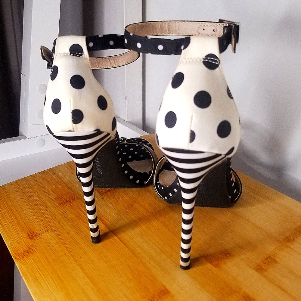Black & White high heel sandals